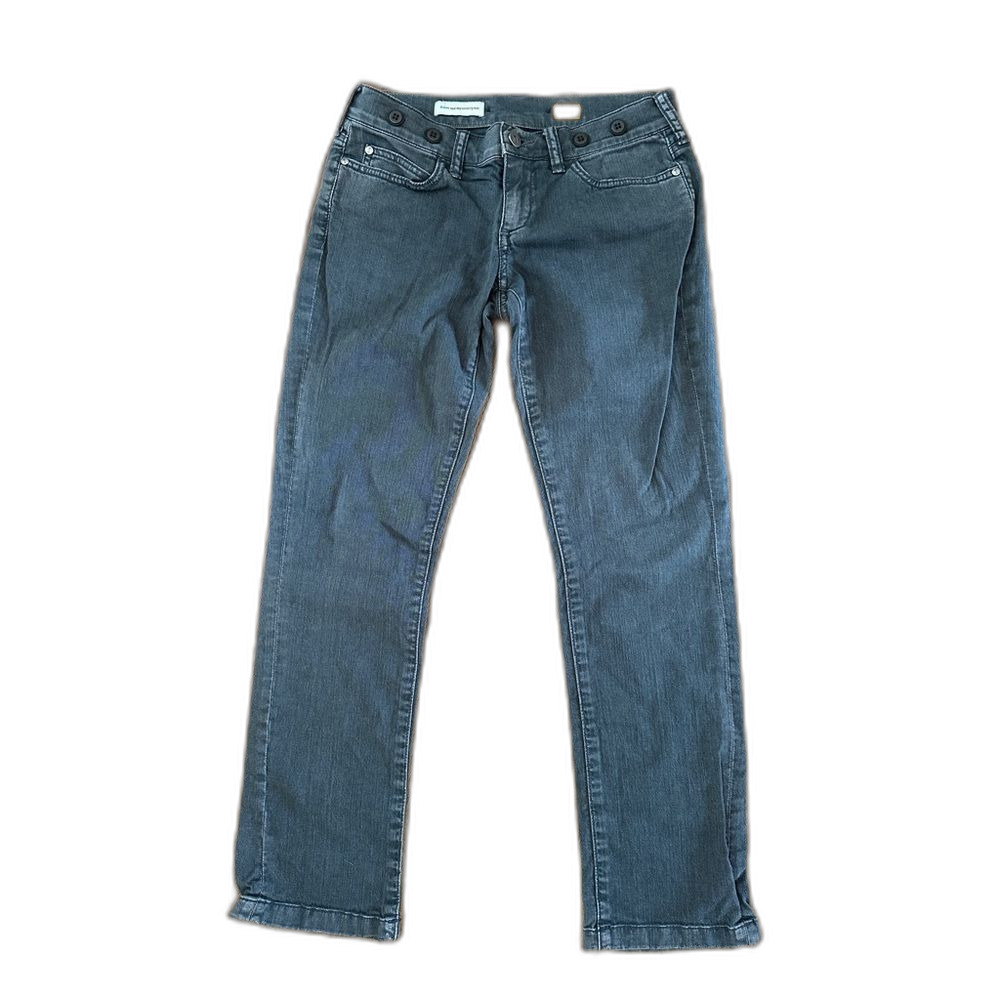 Pilcro Low-Rise Straight Green Gray Denim Jeans 25 Anthropologie